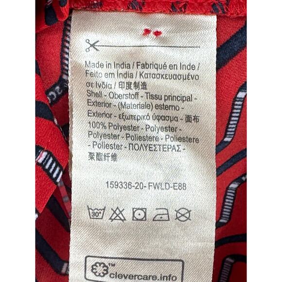 Scotch & Soda Allover Summer Shirtdress Red Black Chevron Knee Length Retro XS - Picture 8 of 11